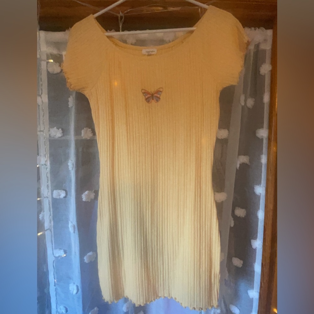 Y2K Yellow butterfly mini dress | Color: Yellow | Size: Medium